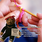 Emotional Support Tupac Crochet Doll, Funny Hip-Hop Amigurumi Plush Gift for Stress Relief & Home Decor