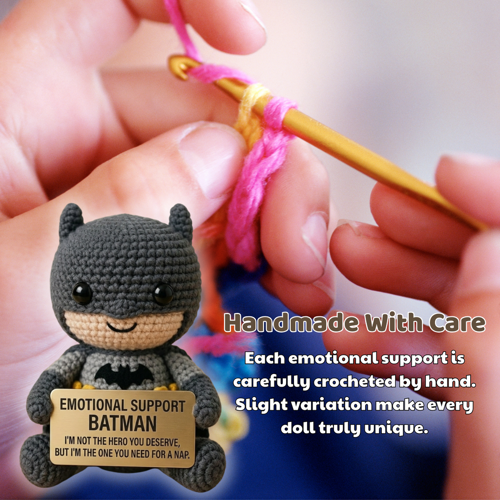 Emotional Support Batman Crochet Doll