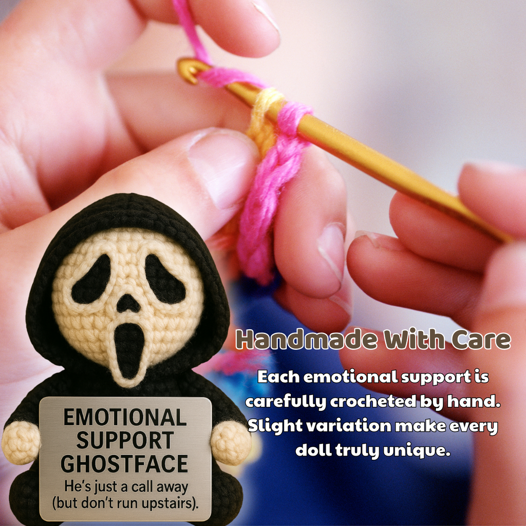 Emotional Support Ghostface Crochet Doll