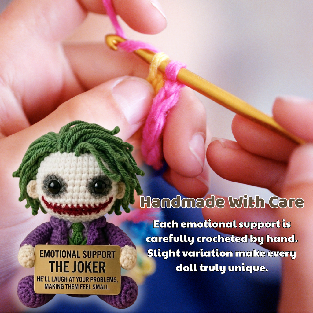 Emotional Support Joker Crochet Doll