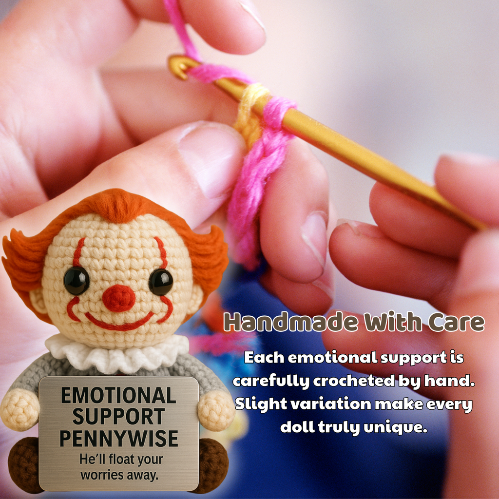 Emotional Support Pennywise Crochet Doll