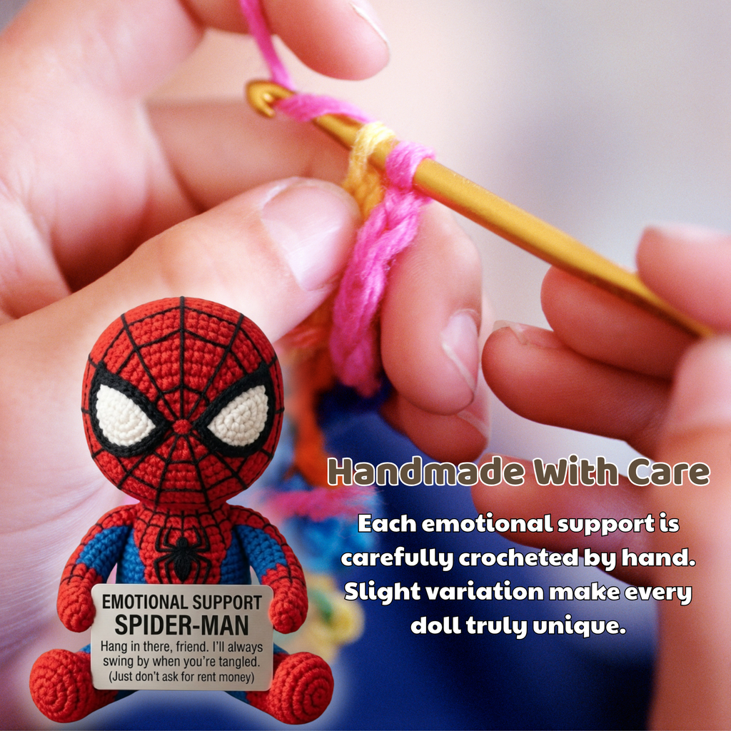 Emotional Support Spider-Man Crochet Doll