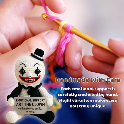Emotional Support Art the Clown Crochet Doll