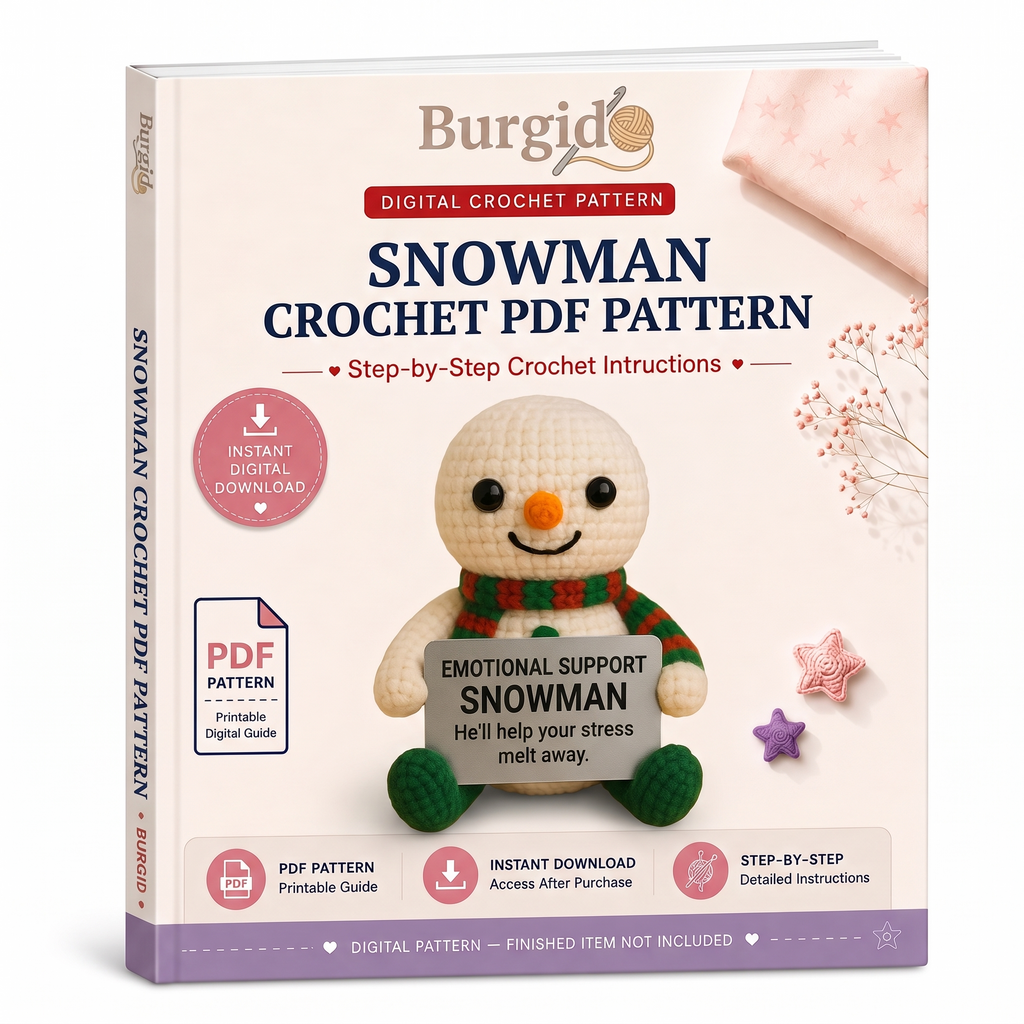 Snowman Crochet PDF Pattern - digital download book cover mockup