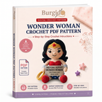 Wonder Woman Crochet PDF Pattern - digital download book cover mockup