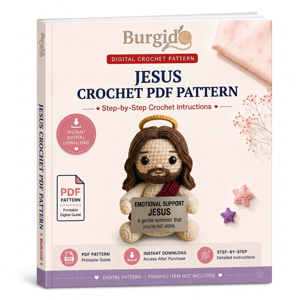 Jesus Crochet PDF Pattern - digital download book cover mockup