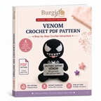 Venom Crochet PDF Pattern - digital download book cover mockup