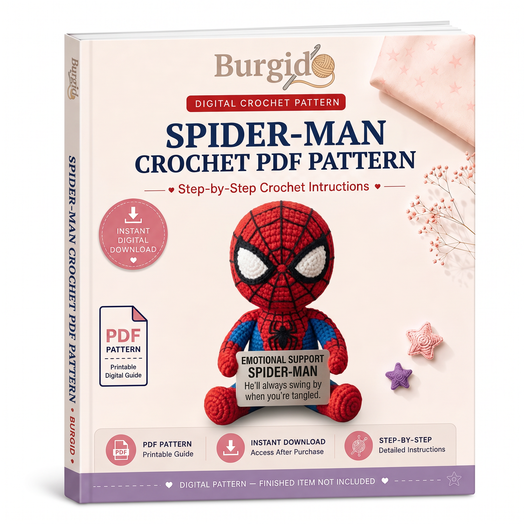 Spider-Man Crochet PDF Pattern - digital download book cover mockup