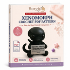 Xenomorph Crochet PDF Pattern - digital download book cover mockup