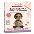 Leatherface Crochet PDF Pattern - digital download book cover mockup