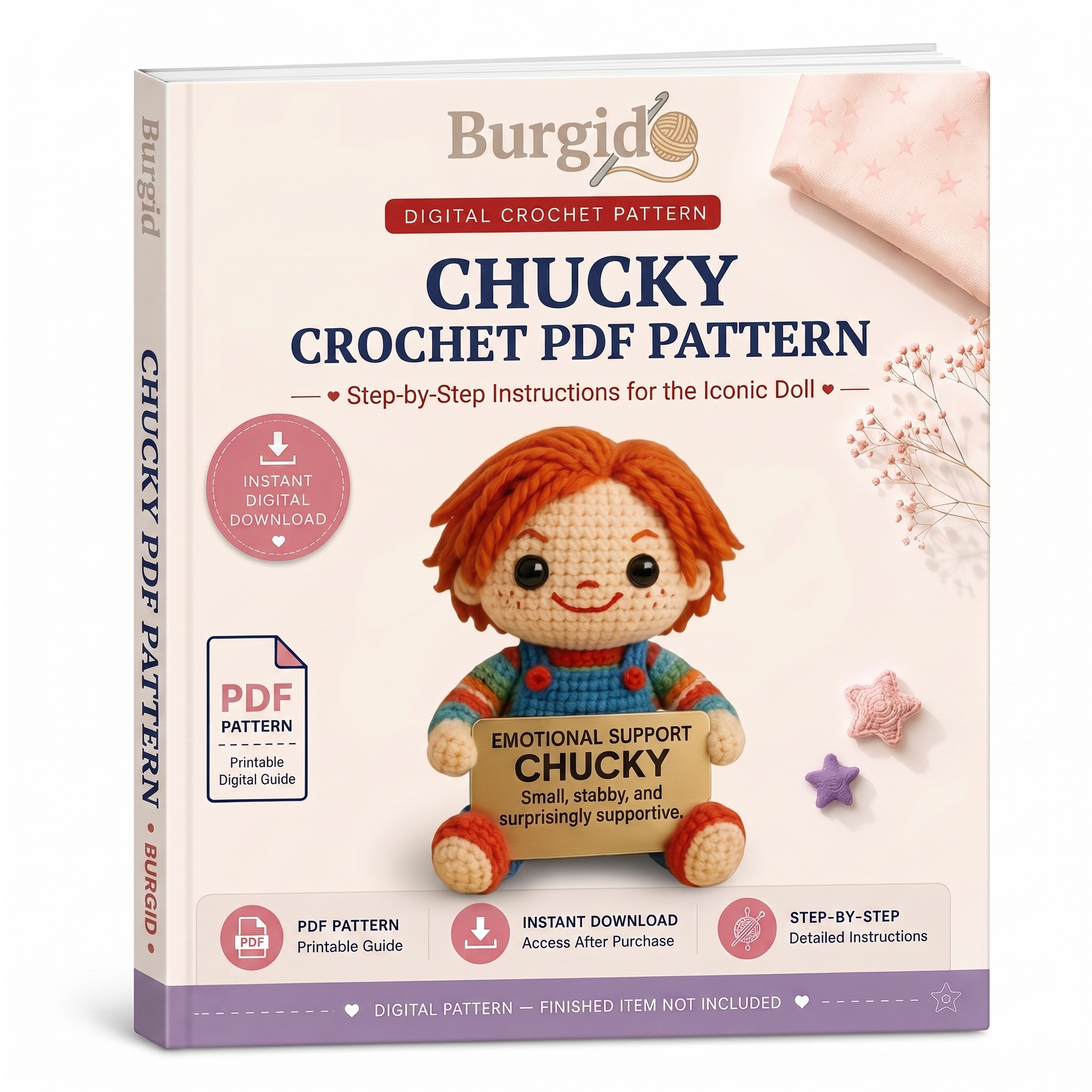 Chucky Crochet PDF Pattern - digital download book cover mockup