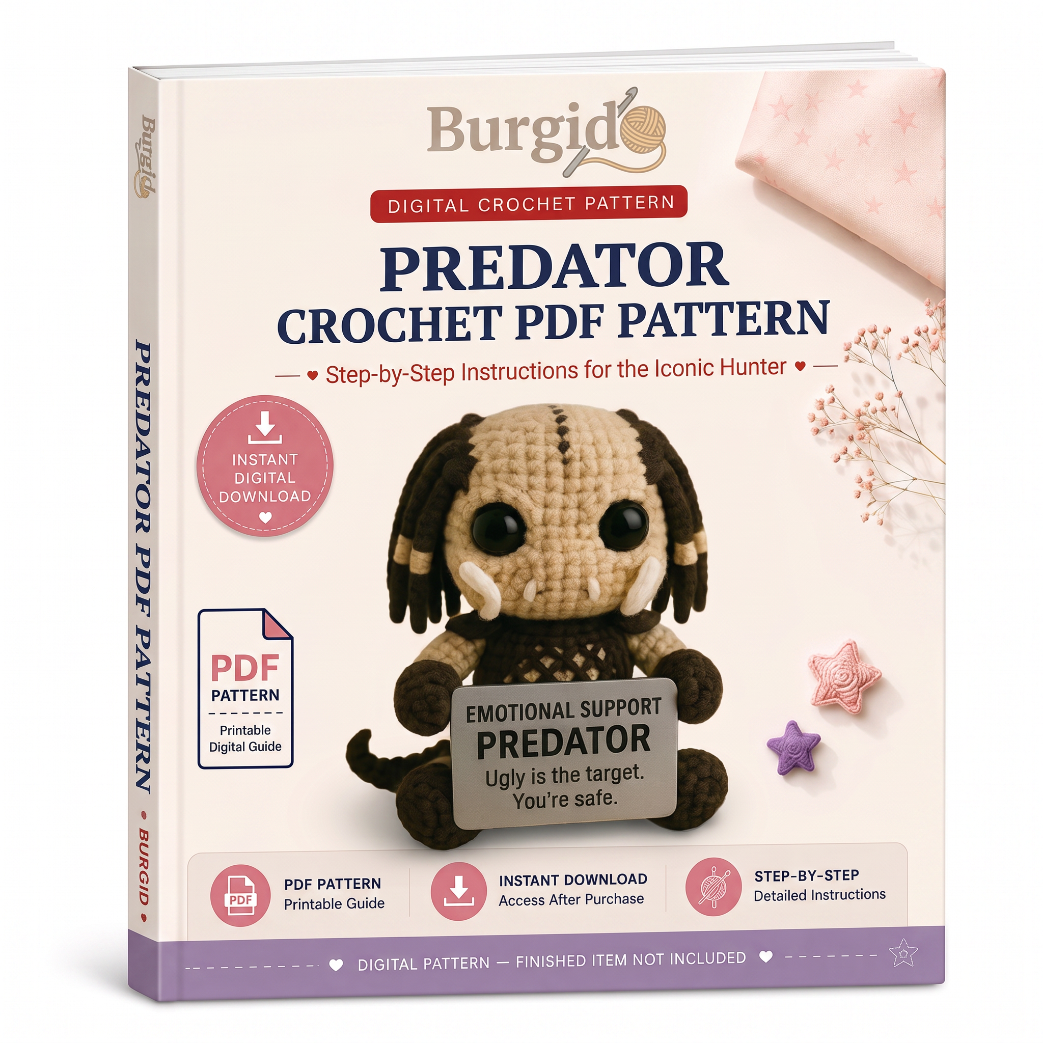 Predator Crochet PDF Pattern - digital download book cover mockup