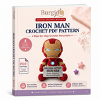 Iron Man Crochet PDF Pattern - digital download book cover mockup