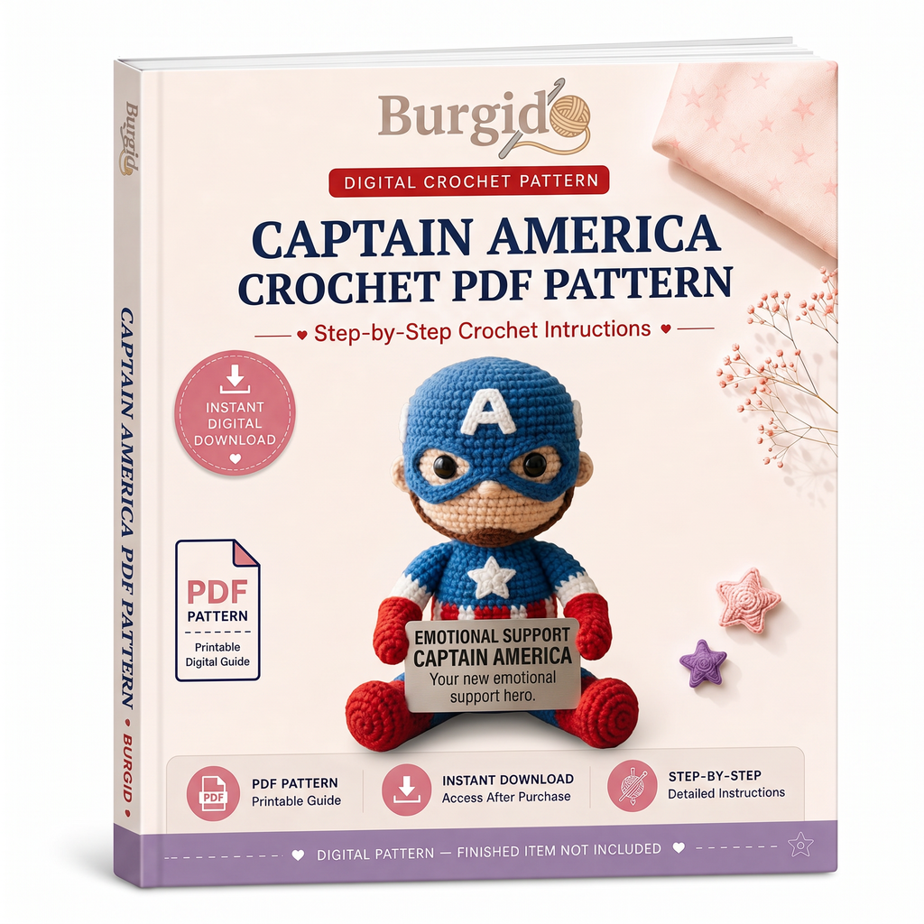 Captain America Crochet PDF Pattern - digital download book cover mockup