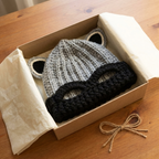 Raccoon Bandit Beanie gift-ready in kraft box