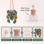 Crochet Car Plant Sunflower - 12ml glass diffuser bottle parts
