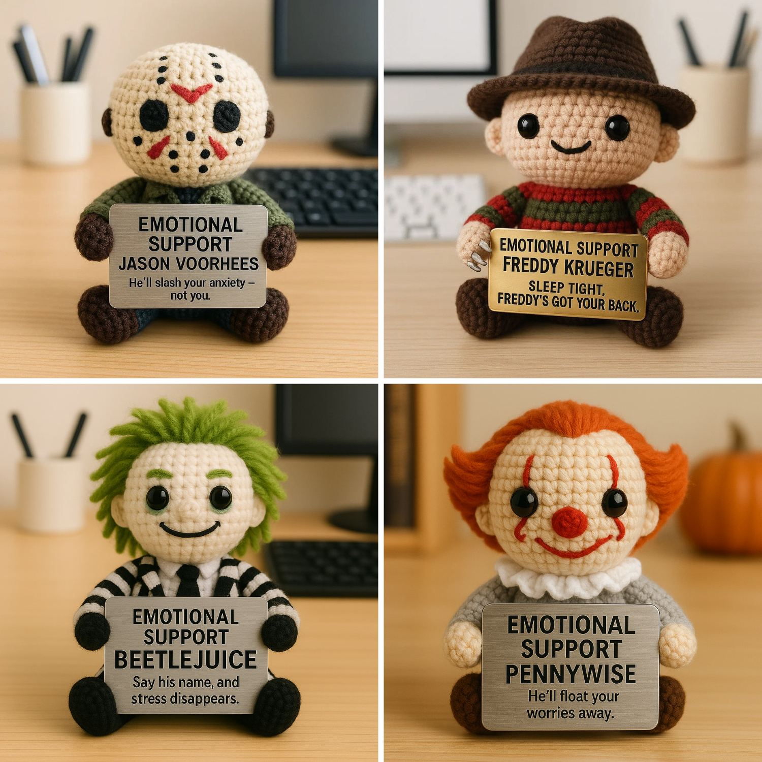 Emotional Support Horror Icons Crochet Dolls