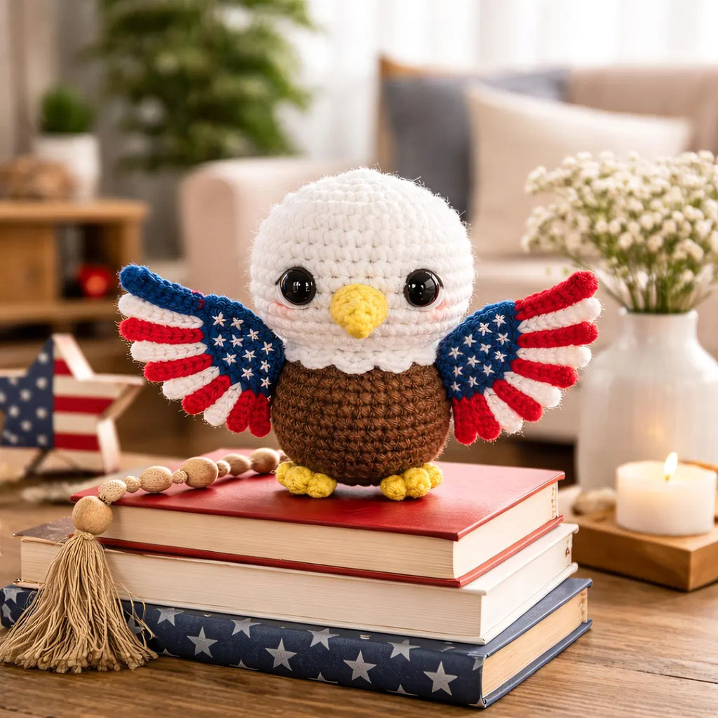 Crochet Bald Eagle Car Hanging, US 4th of July 250th Anniversary
