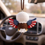 Crochet Bald Eagle Car Hanging, US 4th of July 250th Anniversary