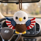 Crochet Bald Eagle Car Hanging, US 4th of July 250th Anniversary
