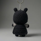 Batman Crochet Keychain – Handmade Amigurumi Superhero Keyring, Cute Mini Plush Bag Charm, Gift for Hero Fans