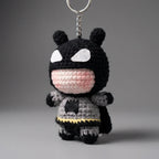 Batman Crochet Keychain – Handmade Amigurumi Superhero Keyring, Cute Mini Plush Bag Charm, Gift for Hero Fans