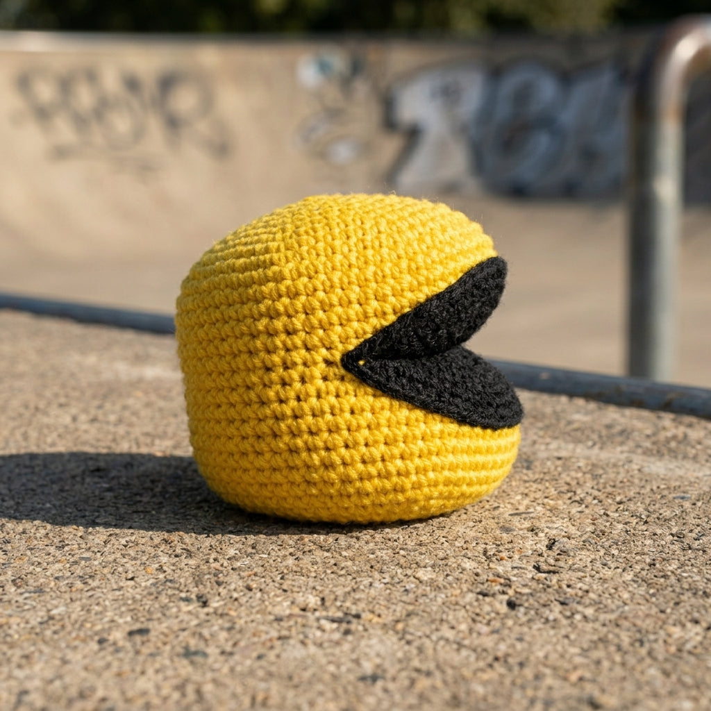 BURGID™ Pac-Man Crochet Footbag, Retro Arcade Inspired Hacky Sack