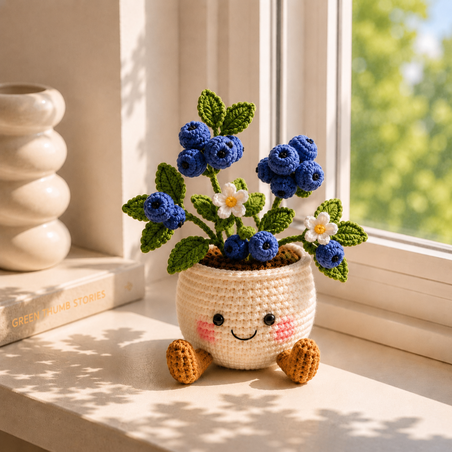 Crochet plant pot amigurumi desk decor style 9