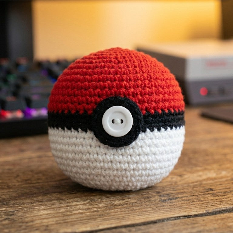 BURGID™ Poké Ball Crochet Footbag, Premium Anime-Inspired Hacky Sack