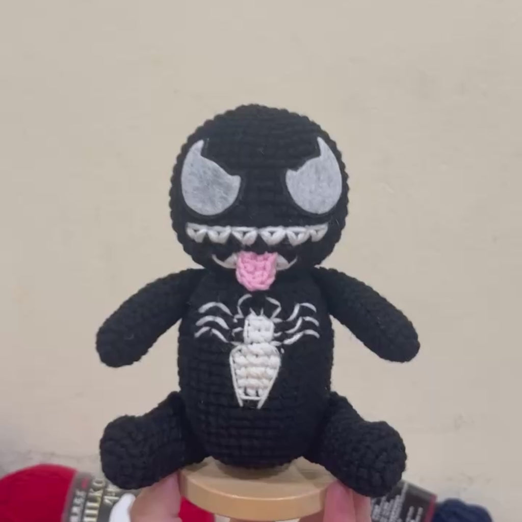 Emotional Support Venom Crochet Doll