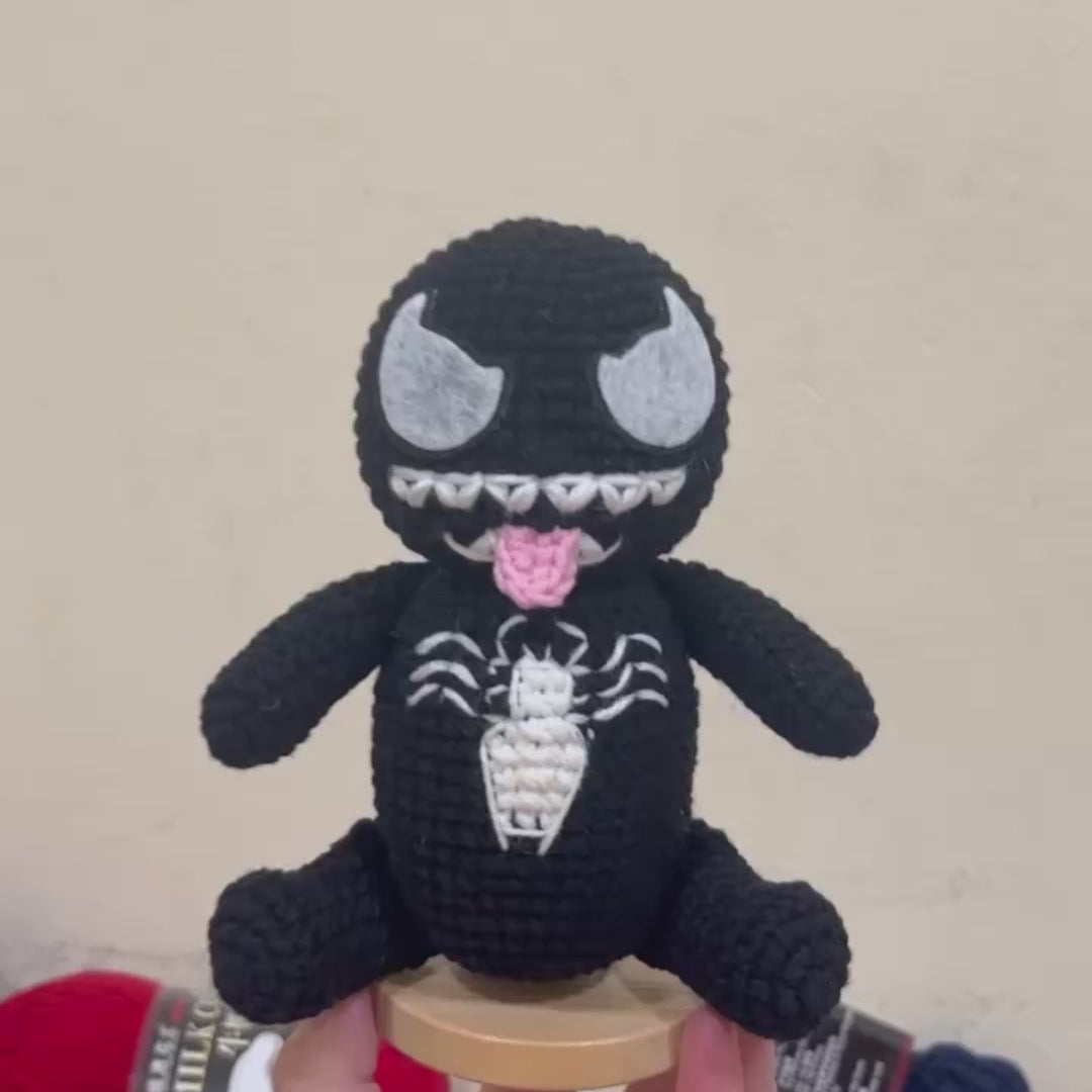 Emotional Support Venom Crochet Doll
