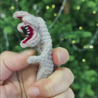 Crochet Demogorgon Fidget Keychain, Stranger Things Inspired Clicking Toy with Hidden Hair Clip