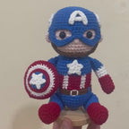 Emotional Support Captain America Crochet Doll