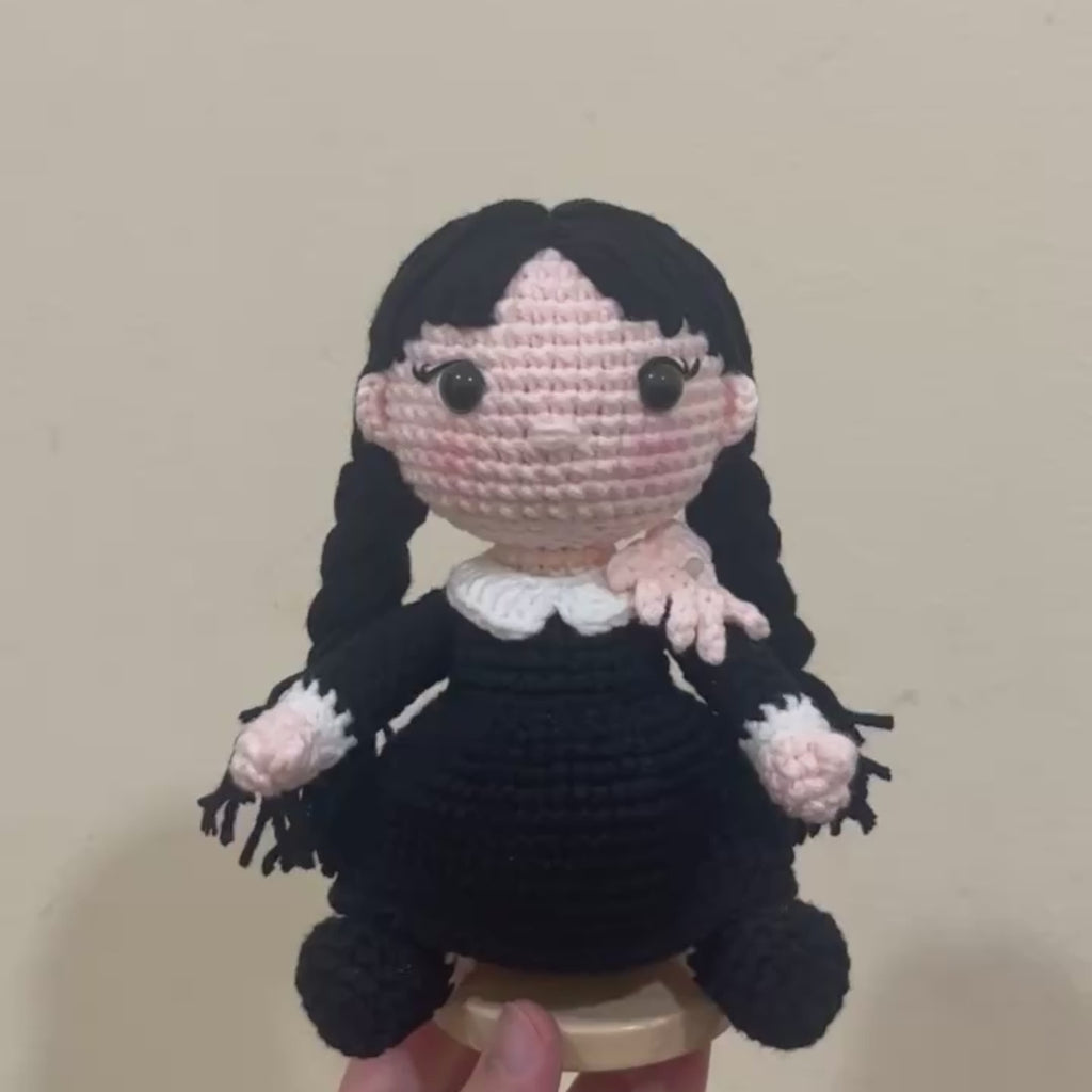 Emotional Support Wednesday Addams Crochet Doll
