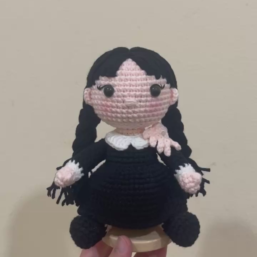 Emotional Support Wednesday Addams Crochet Doll