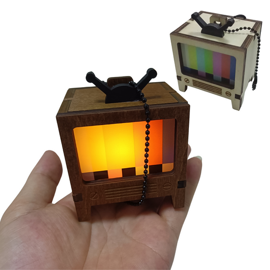 LED TV Ornaments For Christmas Tree, Wooden Ornament, Chrismas Tree Decor, Unique Xmas Gift