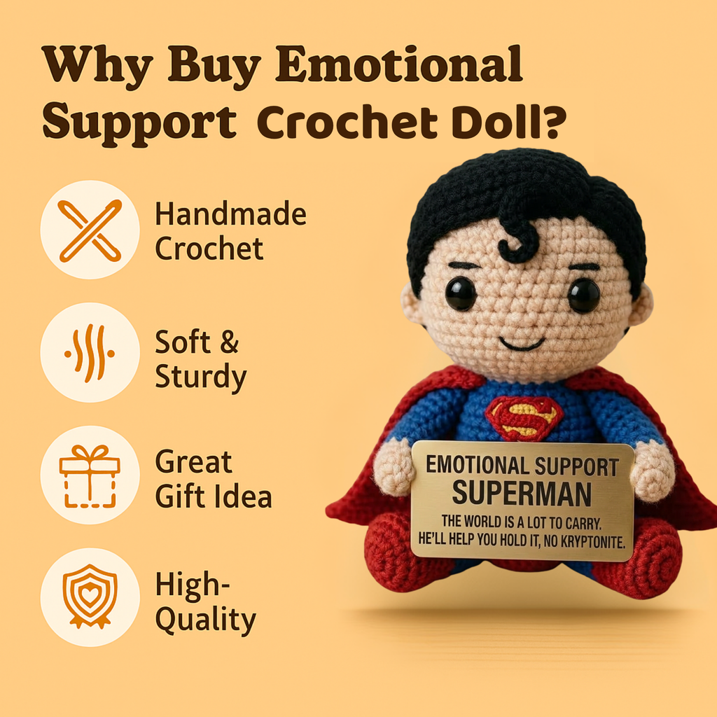 Emotional Support Superman Crochet Doll