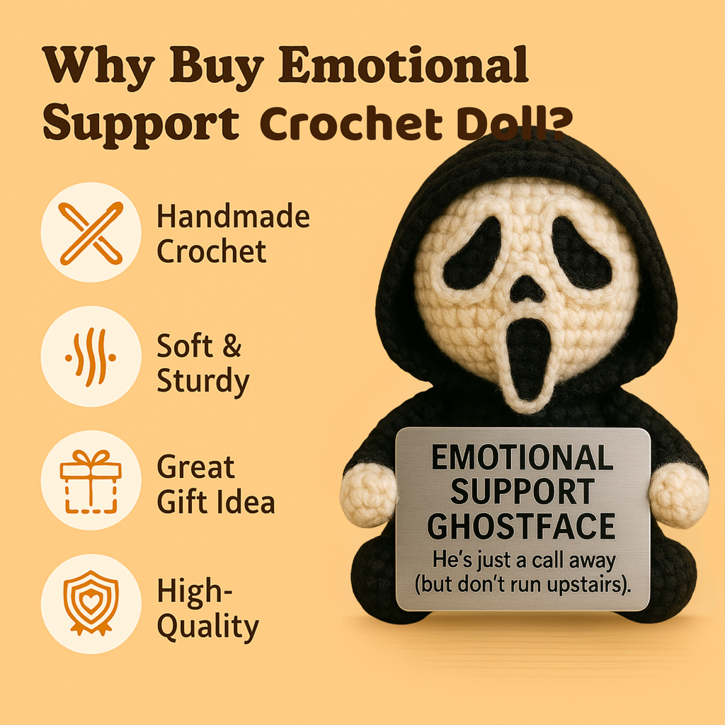 Emotional Support Ghostface Crochet Doll