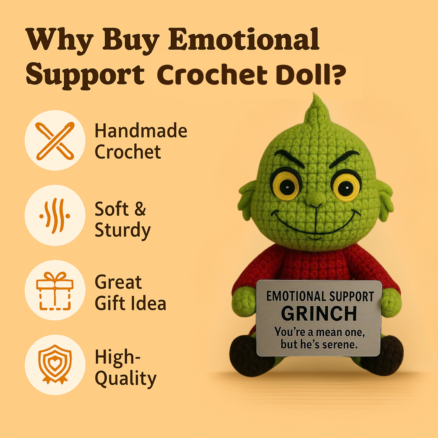 Emotional Support Grinch, Your Mean-But-Serene Little Companion
