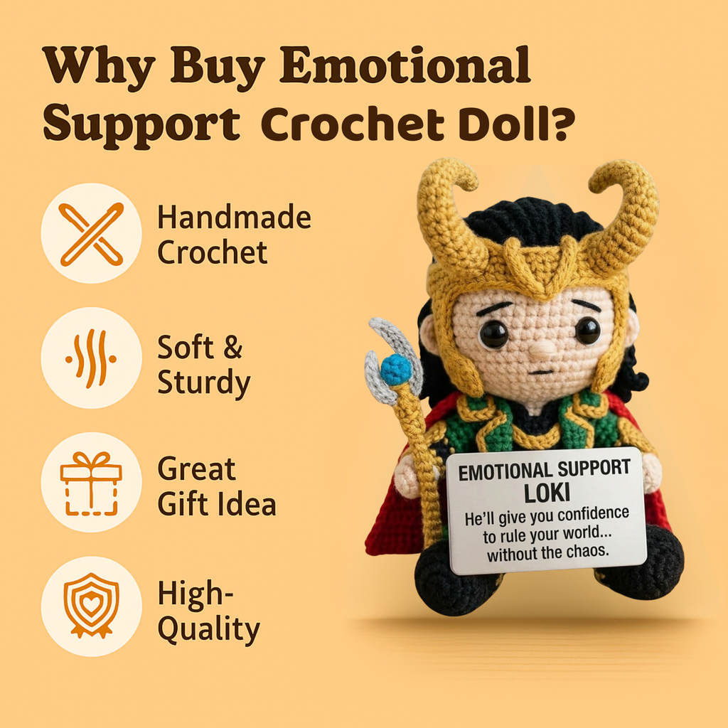 Emotional Support Loki Crochet Doll