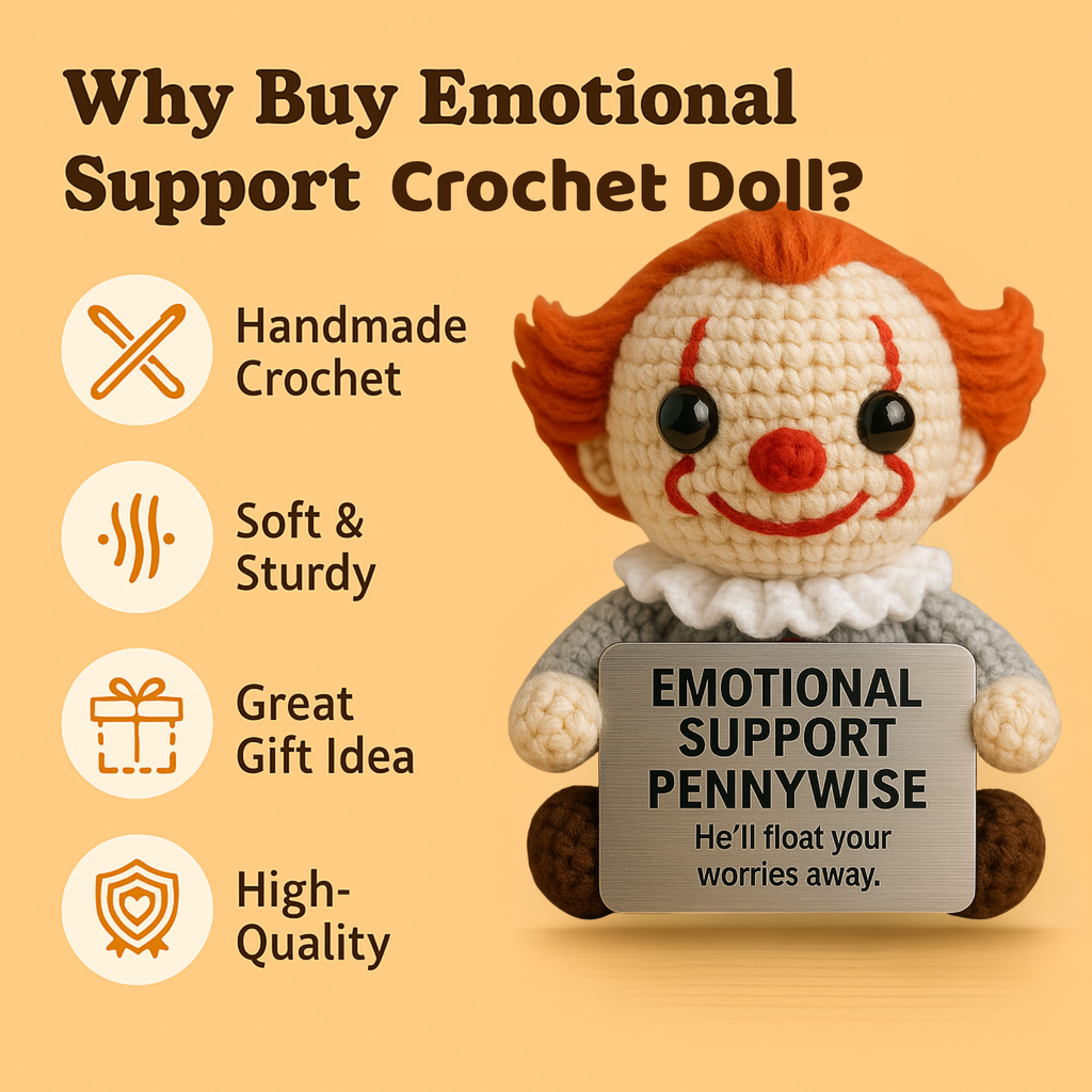 Emotional Support Pennywise Crochet Doll