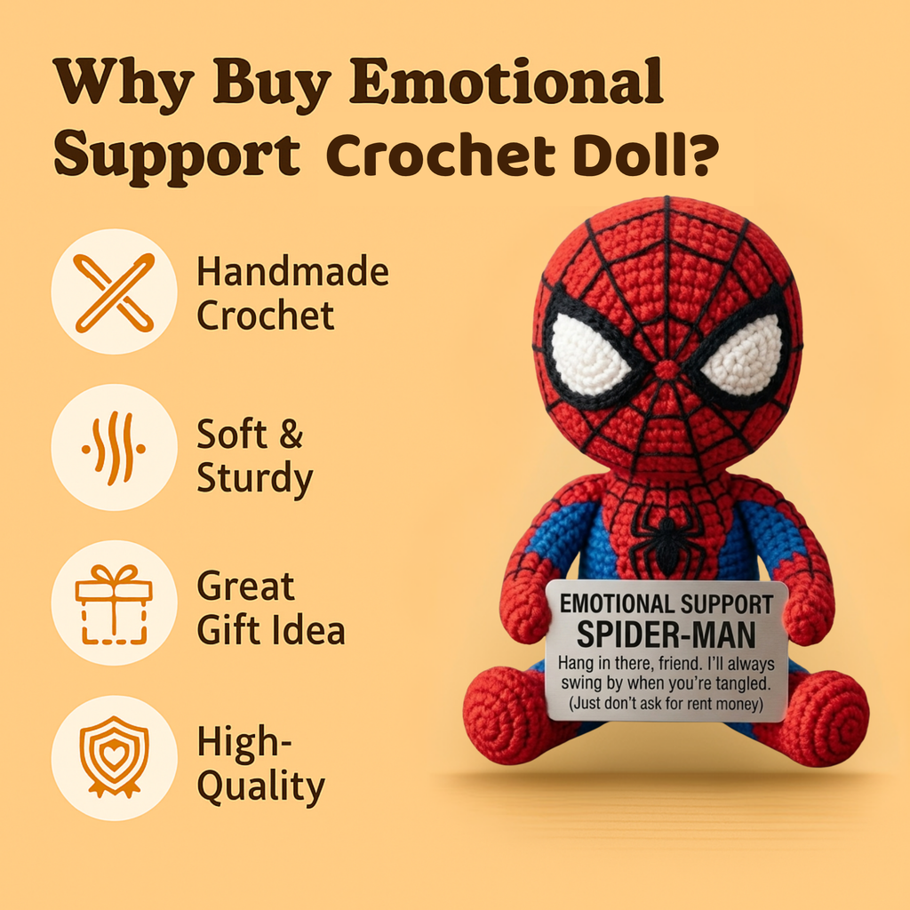 Emotional Support Spider-Man Crochet Doll