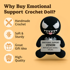 Emotional Support Venom Crochet Doll